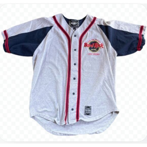Hard Rock Hotel Las Vegas Baseball Jersey T-Shirt Gray - Size M - Picture 1 of 7